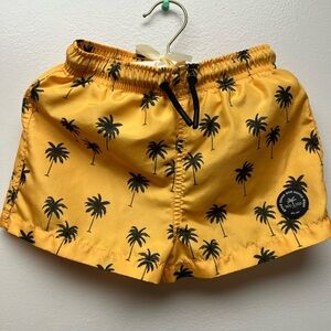 Zara Tropical Yellow Swim Shorts